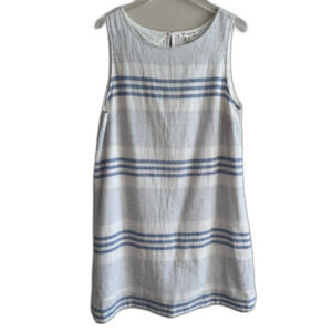 BeachLunchLounge Sleeveless Striped Dress Sz L Linen Cotton Coastal Grandma